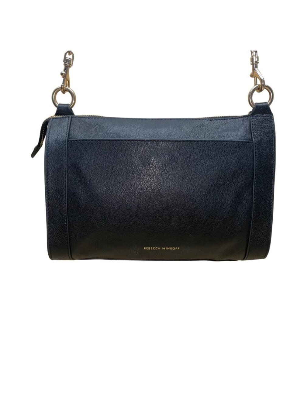 Rebecca Minkoff Women’s Black Leather With Gold Accents Crossbody Purse Bag